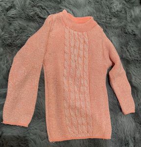 Peach Shimmery Knit Sweater