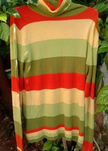 Striped Turtleneck Sweater