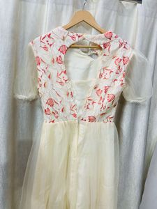 Elegant Ivory Tulle Dress New Red Cream