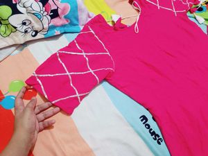Pink Frock Knee Length Kurta