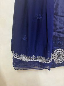 Pakistani Navy Blue Chiffon Set heavy embroid