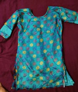 Kids Multicolored Polka Dotted Kurti