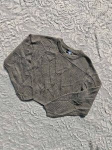 H&amp;M Gray Knit Cropped Sweater
