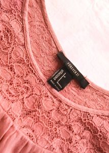 Pink Lace Yoke Top