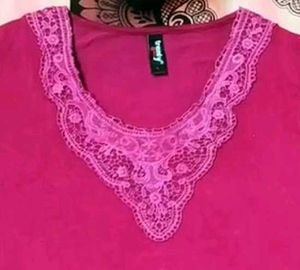 Casual Solid Women Pink Top