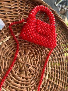 Red Beaded Handbag
