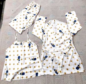 Cute 3-Piece Gown Pajama Set✨🆕