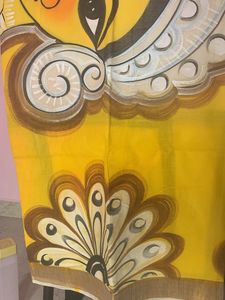 ♥️Durga Face Hand Printed Saree❤️‍🔥