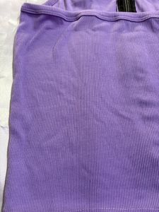 Cute Lavender Zipper Tank Top