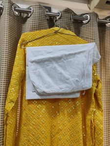 Mustard Yellow Embellished Kurta