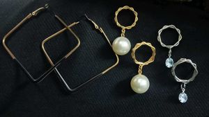 Combo Drop Earrings ,silver and golden