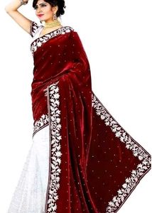 Elegant Black &amp; White Saree