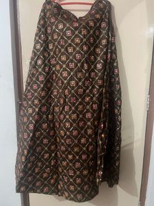 Coffee brown Embroidered Ethnic skirt