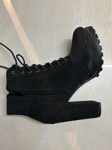 Black Lace Up Ankle Boots