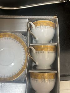 White Golden Cup Plat Set