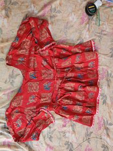 Red Printed Kurta Dress