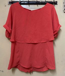 Orange Coral Georgette Plane Top