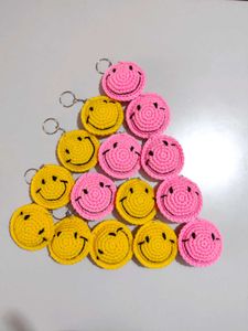 Crochet Smiley Keychain