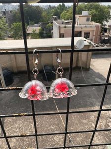 Pink Flower Earrings