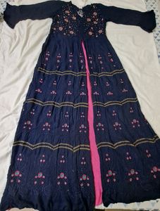 Embroidery Kurti With Attached Shrug