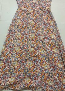 White Floral Pool Dress With Side Slit