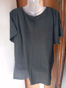 Embroidered V-Neck Black Top