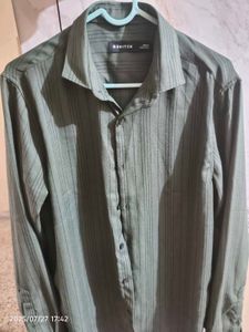 Snitch Olive Striped Shirt - Medium