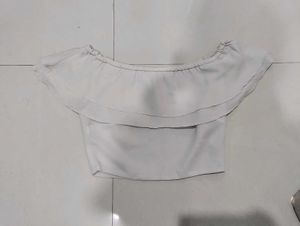 Women Western White Crop Top To Wear With Jeans Sk
