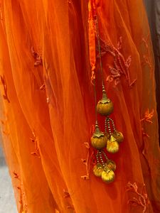 Orange Crop Top ,choli Lehenga