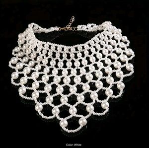 Handmade Faux Pearl Choker Necklace
