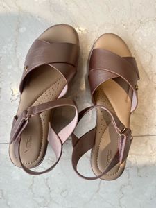 New Elegant Bronze Wedge Sandals