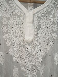 Viscose Mukaish Chikankari Kurti
