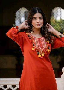 Elegant Maroon Kurta Palazzo Set