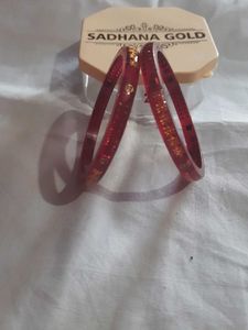 Red &amp; Gold Bangles (Set of 2)