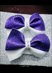 Handmade Purple Glitter Bow Headbands