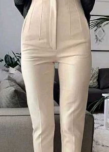 Beige High Waisted Dress Pants