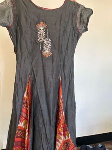 Raw Silk Ethnic Gown