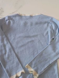 Cute Blue Long Sleeve Top