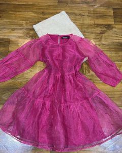 ✨ Pink Shimmery Mini Dress