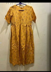 Mustard Floral Dress