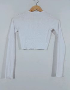 SSS White Long Sleeve Crop Top