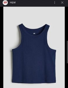 H&M Blue Ribbed Tank Top