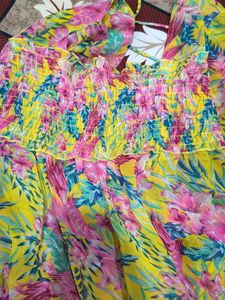 Floral Print Smocked Top