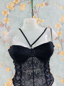 Corset Style Bodysuit Black