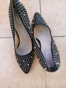 Studded Black Stylish Heels