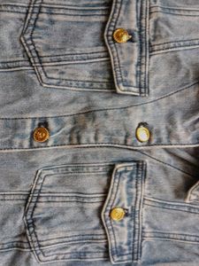 QIE GAO Women&#39;s Vintage Blue Denim Jacket