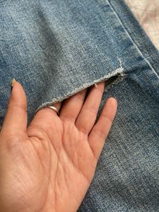 Ripped Hem Jeans