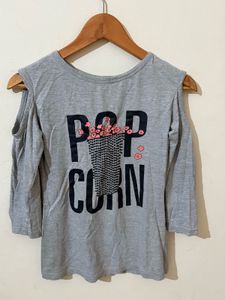 S Graphic Cold Shoulder Tee