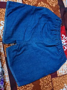 Graphic Print Denim Shorts