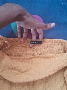 Mustard Puff Sleeve Top